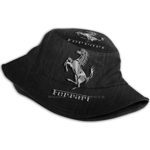 Fan Pattern Design Printed Travel Bucket Hats Vintage Car Fire Face Art Italy Italia Racing Speed Sports Sportscar Cars