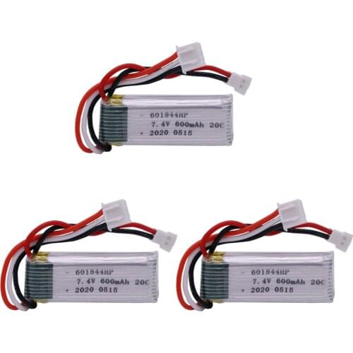 7.4V rechargeable Lipo Battery for WLtoys F959 XK DHC-2 A600 A700 A800 A430 RC Helicopter Spare Parts 2.22Wh 7.4v 600mah Battery