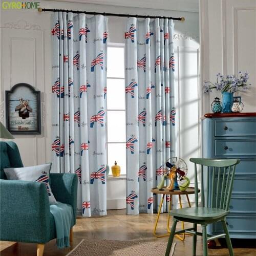 Modern Children Boys and Girls Britain Pony Curtains Blackout Living Room Bedroom Drapes Can Be Customized