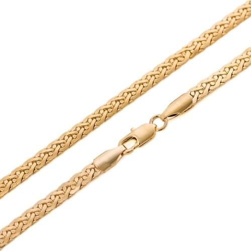 High Quality Elegant Weave Snake Bone Chain Gold Gold Filled Gold Necklace Individuality Wild Man Woman Jewelry Width 4.3mm