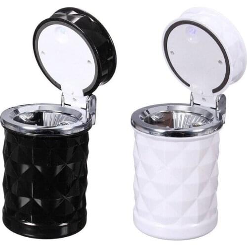 LED Car Ashtray Portable Car Cigar Cigarette Led Ashtray with Lid Cup Holder Travel Auto Cigarette Smoke Remove Ashtray
