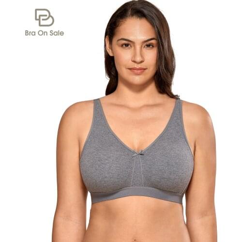 Womens Plus Size Seamless No Padding Full Coverage Wirefree Cotton Bra