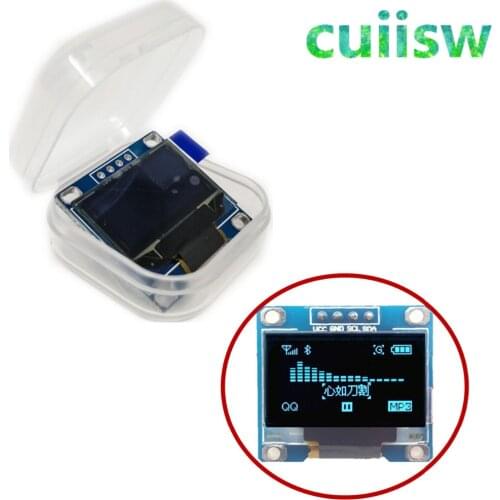 2016 New Design 10PCS/Lot 4pin New 128X64 OLED Bule LCD LED Display Module 0.96" I2C IIC Communicate