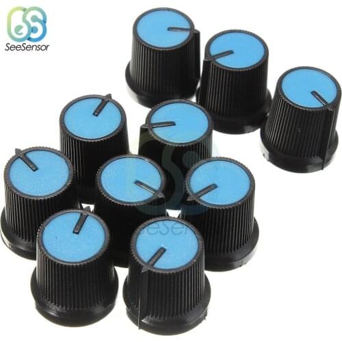 10pcs/lot WH148 Potentiometer Knob Cap 15X17mm 6mm Shaft Hole AG3 Blue