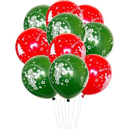12inch 10pcs Merry Christmas Latex Balloons new year party decorations for home Santa Clause Christmas Tree Xmas Party supplies