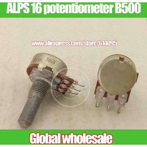 2pcs ALPS 16-type single potentiometer B500ohm 501 / shaft length 20MMF