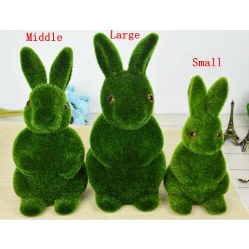 3 Size Creative Gifts Artificial Turf Rabbit Simulation Grass Animal Home Decoration Fake Flower Moss Handmake Gift