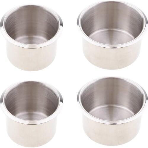 4x Stainless Steel Cup Drink Holder For Car Boat Truck Camper 90x55mm & 68x55mm