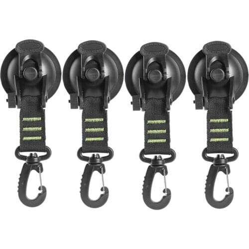 4Pcs Durable Tie Down Suction Cup Anchor with Securing Hook,for Travel Camping Tarp Luggage Universal Car Side Awning