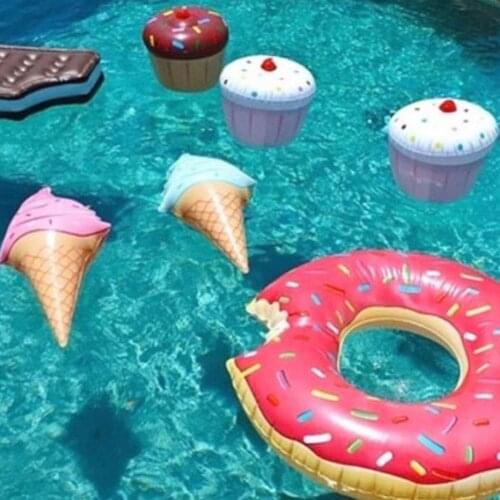 40% Hot Sales!!! Swimming Pool Float Water Swim Ring Ice Cream Shaped Inflatable Play Game Toy