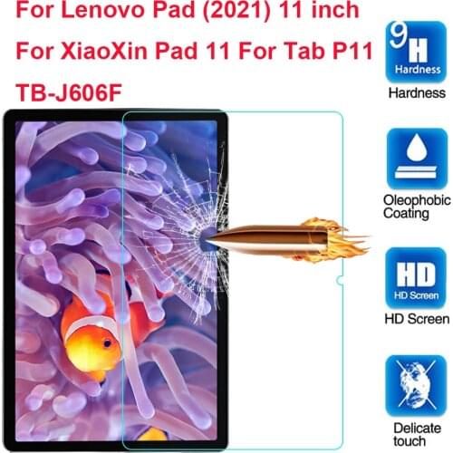 9H Tempered Glass For Lenovo Pad (2021) 11 inch XiaoXin Pad 11 For Tab P11 TB-J606F Screen Protector Tablet Protective Film