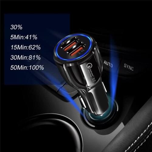 Quick Charge Car Charger Quick Charge 3.0 Universal Fast Charging Adapter Dual USB Car Charger Travel charger Car accessories