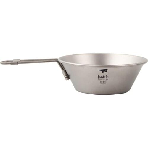 Healthy Titanium Bowl Camping Picnic Hiking Travel Tableware Fruit Salad Noodle Rice Bowl 300ml