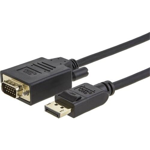 DP to VGA Cable, Displayport To Vga Cable Gold Plated Standard DP Male to VGA Male Cable Black Color