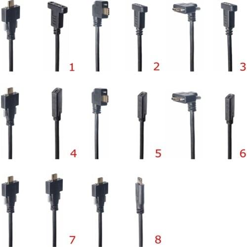 Usb c to usb c cable USB-C Elbow Dual Screw Locking USB3.1 Type-C Male to male, male to Female Industrial Camera extension Cable