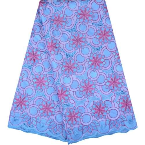 Beautiful Swiss Voile Lace In Switzerland 2018 Nigerian Cotton Fabric Embroidered African Dry lace Fabric For Sewing Dress 1198