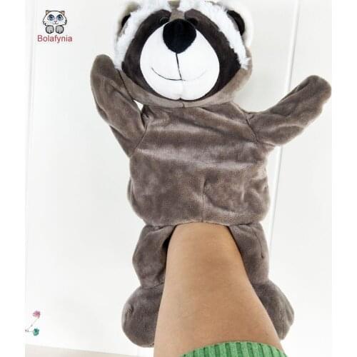 BOLAFYNIA Children Hand Puppet Toys Raccoon animal baby kid plush Stuffed Toy for Christmas birthday gift