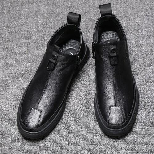 Newly Man Autumn Winter Boots Quality Microfiber Leather Shoes Black Warm Thicken Inner Boots Man Snow Leather Boots Size 38-45