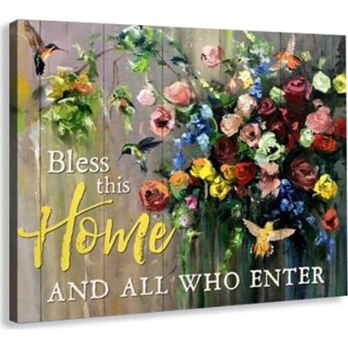 Wall Decor Hummingbird Canvas Rose Room Poster Motivation Quotes Art Print Painting Pictures Home Decor For Living Room House