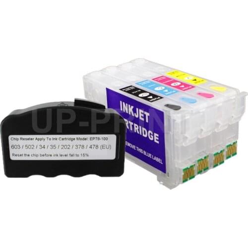 UP 1set T35XL T3591-T3594 Refillable Ink Cartridge with one time Chip + resetter for Epson WF-4720 WF-4725 WF-4740 printer