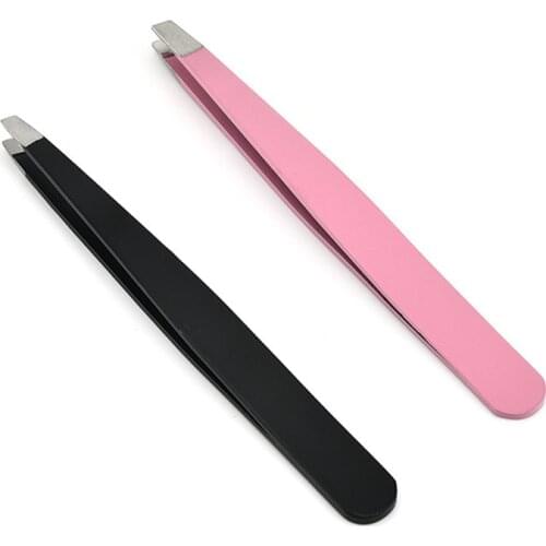 Taoye teemo 1/2pcs Eyebrow Tweezer Hair Beauty Slanted Puller Stainless Steel Eye Brow Clips Hair Removal Makeup Tools