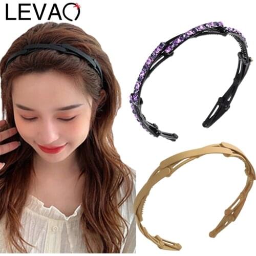 LEVAO Portable Foldable Wash Face Headband For Woman Go Out Telescopic Summer Invisible Toothed Non-slip Headwear Accessories