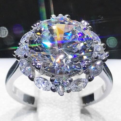 Luxury Gorgeous Women Jewelry White Zircon Rings for Wedding Engagement Party Set Gifts Size 6 -10