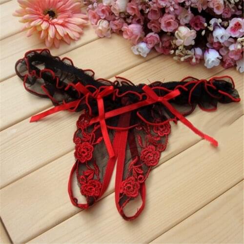 Porno Sexy Lingerie Panties Sexy Open Crotch Transparent Lace Hollow Low Waist Sex Panties Erotic Lingerie Underwear For Women