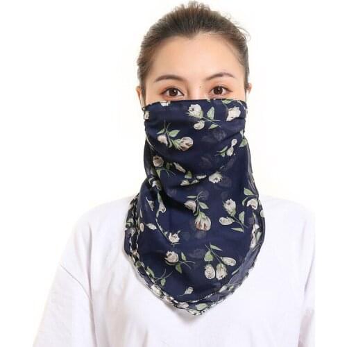 Printed Chiffon Scarf Fashion Outdoor Face Mask Multifunctional Sunscreen Veil Riding Dust Mask Headband Headband SP120