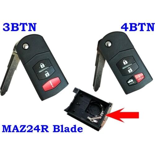 RMLKS Folding Remote Uncut Car Key Shell Blade Flip Key Cases Cover Fob Auto Key Case Shell For Mazda 3 5 6 RX8 CX7 CX9