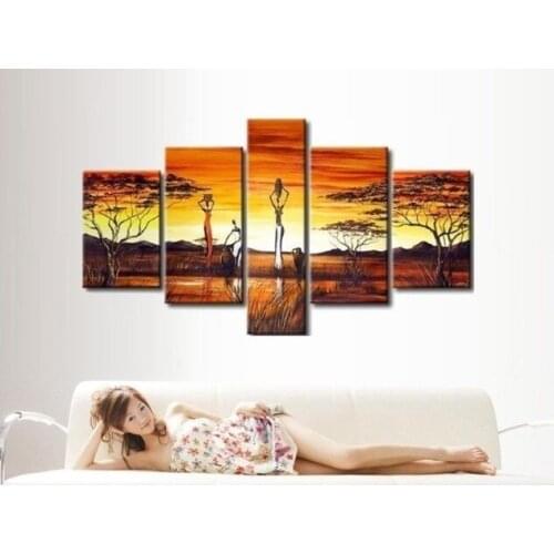 Africa harvest sencery modern fashion oil painting on canvas for decoration free shipping