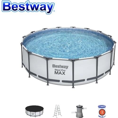 Bestway 56438 4.57m x 1.22m/15' x 48' Easy Set Above Ground Poolmetal Frame Swimming Pool Large Water Capacity Pool