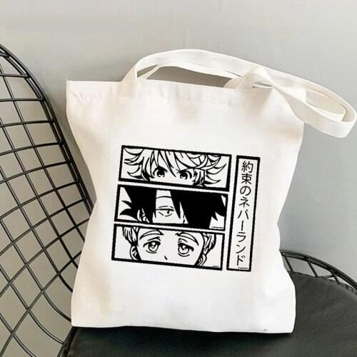The Promise Neverland Shopping Shopper Recycle Bag Fabric Boodschappentas String Custom Shopping Bag Bolso Jute Bag Canvas Bag