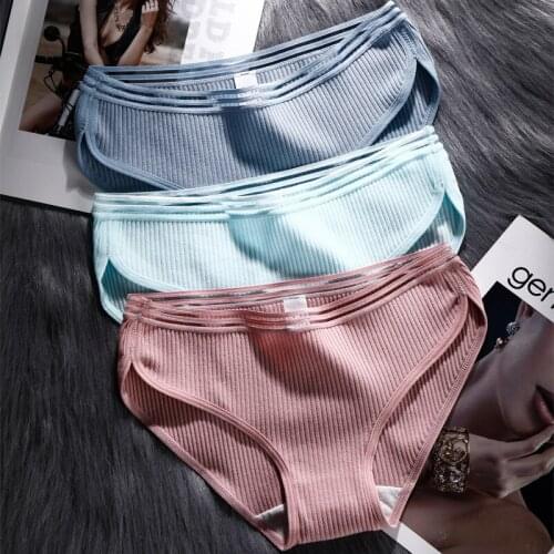 Womens panties 2020 cotton solid color gril briefs sexy lingerie female casual underwear ladies underpants women intimate