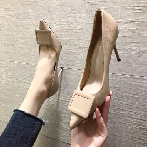 Fashion New Basic High Heels Comfortable Wild Mature Pointed Toe Casual High Quality Women High-heeled Shoes Fenty Beauty W32-14