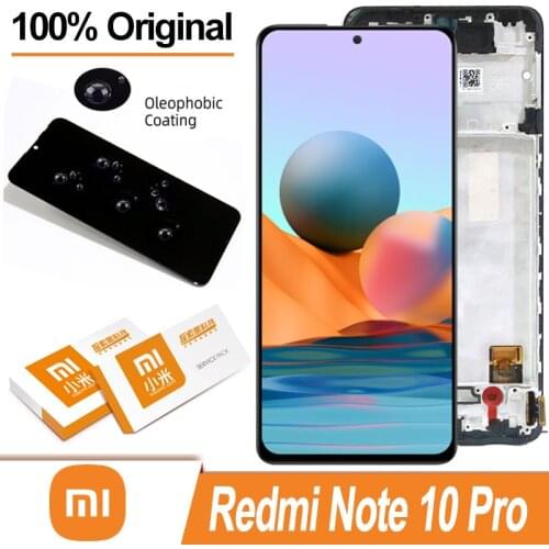 100% Original 6.67'' Display for Xiaomi Redmi Note 10 Pro Full LCD Touch Screen Digitizer Assembly Repair Parts