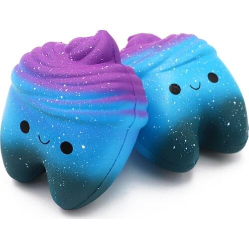 1pc Dental Teeth Shape Squeeze Gift Cute Cartoon Slow Rising Hand Spinner Stretchy Relax Squishy Toy Tooth Pendant Dentist Gift