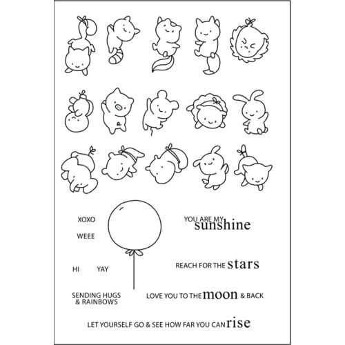 11x16 Cute kitten New Transparent Clear Rubber Stamp Sheet Cling Scrapbooking Photo Album PaperCard DIY Craft