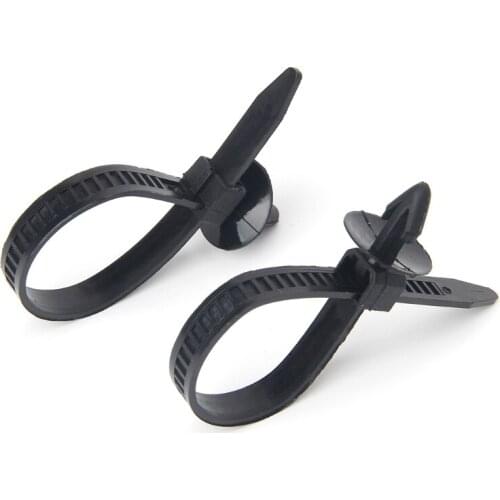 30 Pcs Nylon Black Car Auto Cable Strap Push Mount Wire Tie Retainer Clip Clamp