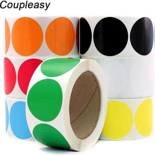 500Pcs 11 Colors Children Reward Stickers Blank Colorful Round Decorative Stickers DIY Sealing Sticker School Stationery Sticker