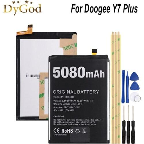 5080mAh Battery for Doogee Y7 Plus High Quality Battery Replacement Accessory Accumulators For Doogee Y7 Plus phone+tools