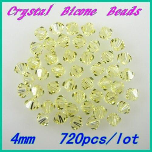 Free Shipping, 720pcs/Lot Chinese Top Quality jonquil 4mm Glass/Crystal Bicone Beads