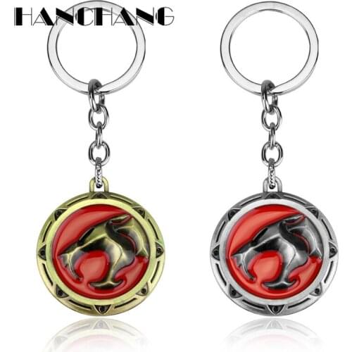 Trinket Jewelry For Men Thundercats Lion Logo Pendant Key Chain Metal Accessories For Party Gift keychain