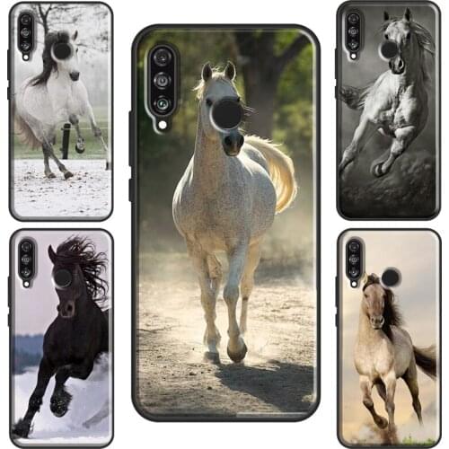 Horse Racing Run White Brown Animal Case For Huawei Nova 5T P20 P40 P30 Lite Mate 10 P Smart 2019 Y6 Honor 9X 8X 8A 10i 20
