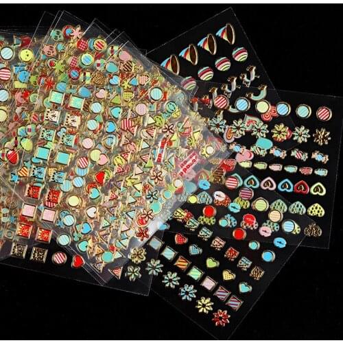 Valentines Day3DNail Art Sticker Love Red Lips Stars Flower Love Fruit Cake Red Lips Love Latin Flower Nail Art DecorationNails