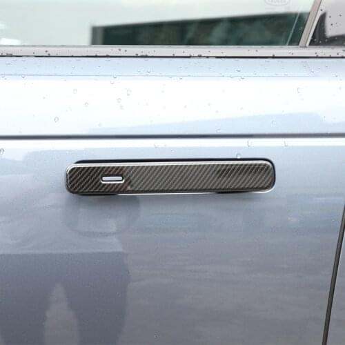 For Landrover Range Rover VELAR 2017 Carbon Fiber Style Exterior Door Handle Trims Car Accessories 4pcs
