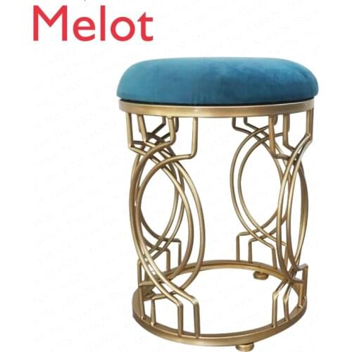 Household Iron Stool Stainless Steel Bar Stool Dining Table chair Bedroom Makeup Stool Living Room Shoe Bench Dotomy