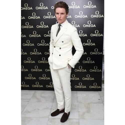 Fad Latest Coat Pant Designs White Men Suit Double Breasted Groom Suits Tuxedo Slim Fit Custom 2 Piece Prom Blazers Masculino