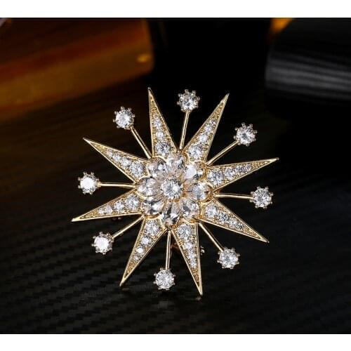 FYM Brand 5 Colors Gold Brooches Wedding Broach Pin Up Broches Free Vintage Jewelry Star Brooch Accessories Wholesale