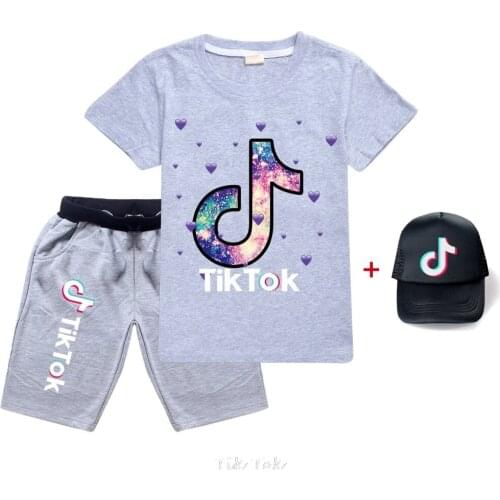 Tik Tok Clothing Sets Summer Girls Clothes 2pcs Outfits Kids Clothes For Girls Tracksuit Suit For Girls Children Clothing